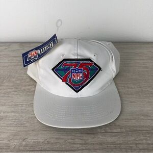 Vintage NFL 75th Anniversary Hat Cap SnapBack Logo 7 Visor Pro Model NWT NOS
